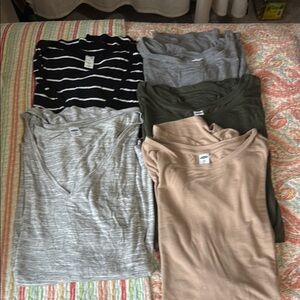 Old Navy Luxe Short Sleeve Tees - Black, Gray, Green, Tan